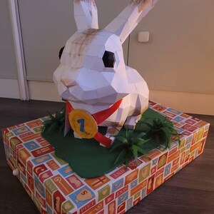Bunny Papercraft 3D DIY Low Poly Paper Crafts Easter Rabbit Decor Model ...
