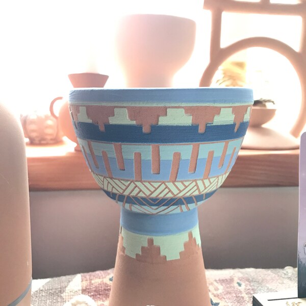 Ceramic Planter Pot Colorful Succulent Aztec Style Planter - Etsy