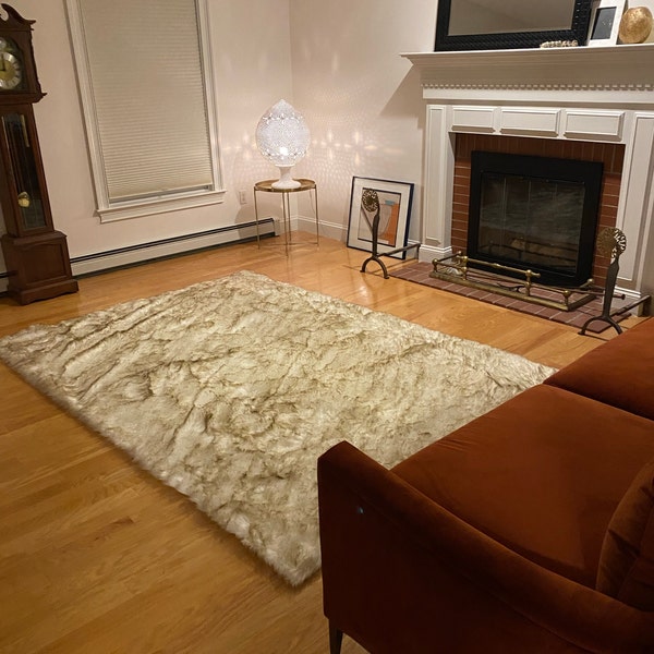 Faux Sheepskin Super Soft,free Shape Area Rug,plush Fur Luxury Shaggy ...
