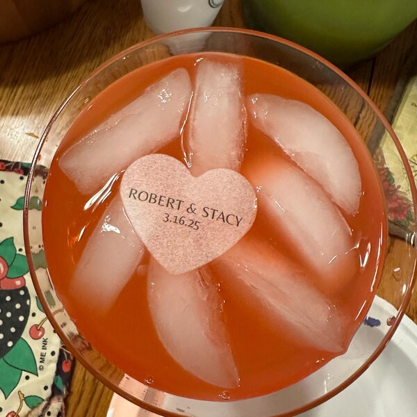 50 Personalized Edible Cocktail Drink and Cupcake Topper Garnish Discs ...