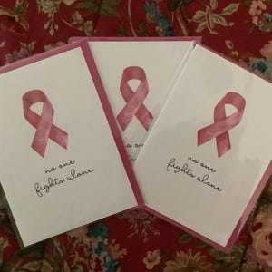 Pink Ribbon Breast Cancer Awareness Card: Get Well Soon - Etsy