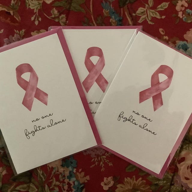 Pink Ribbon Breast Cancer Awareness Card: Get Well Soon - Etsy