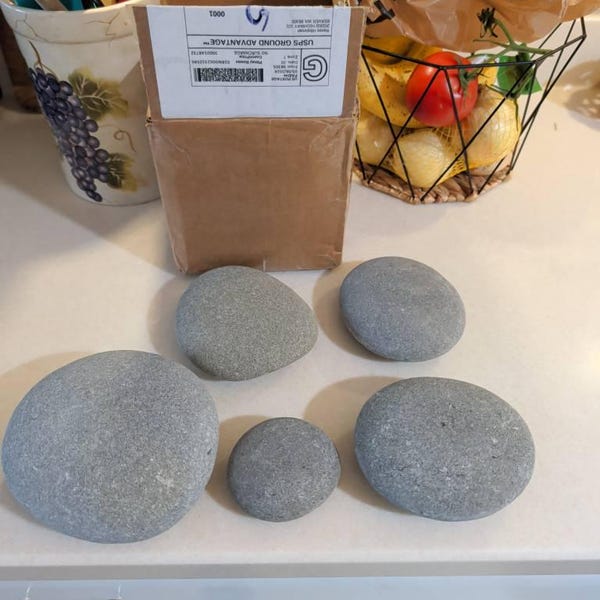4 Flat Round Rocks 4 to 6 Inches. Lot of 4 Rocks, Beach Rocks for ...
