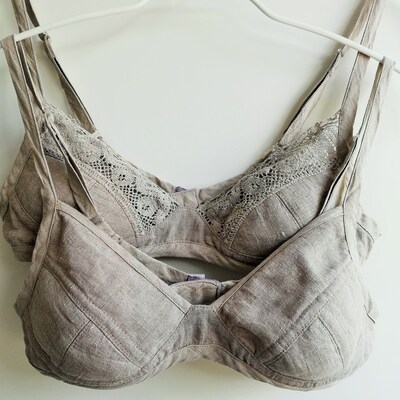 GISELLE Organic Linen Bra Soft Triangle Bra for Women - Etsy