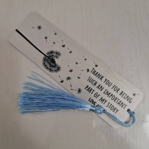 Personalised Teacher Bookmark With Tassel / Gift for Him or Her / Thank ...