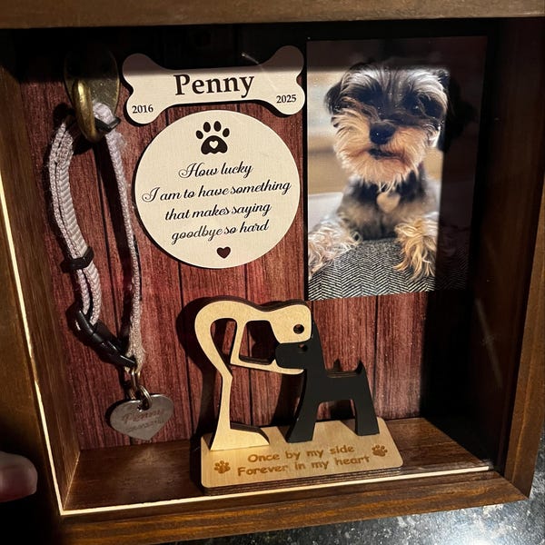 Pet Memorial Shadowbox, Dog Condolence Gifts, Pet Loss Sympathy Gifts ...