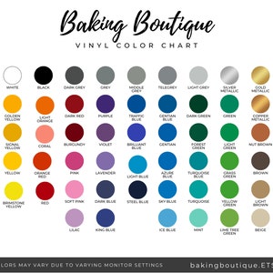 Oracal 651 Custom Editable Color Chart Template for Vinyl Decal Small ...
