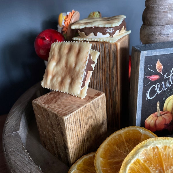 Small Rustic Display Riser Block Set 4pcs // Jewellery Display ...