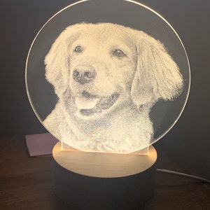 Lámpara de fotos Luz LED Retrato grabado Luz de noche de perro –  milamparaluna