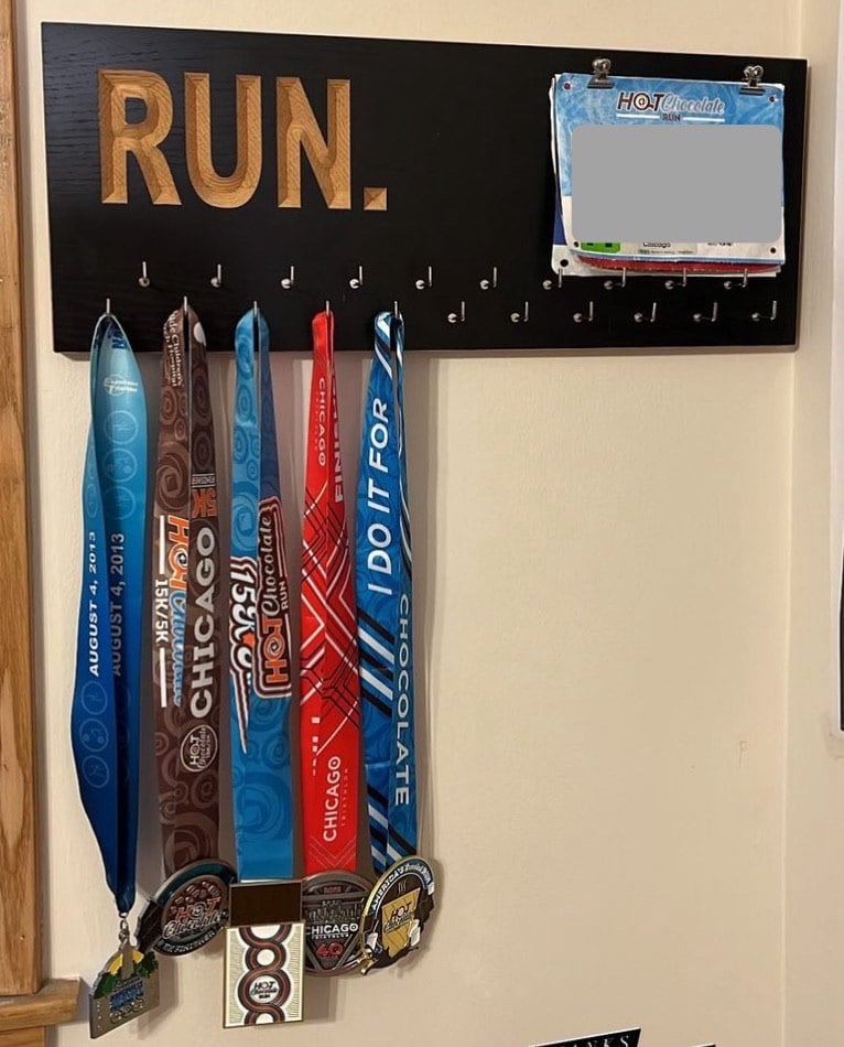 Running And Race Bibs Medal Hanger, Personalized Medal Display Rack, Wrestling Medal Hanger, Running Medal Holder With optional Bibs, R20/B