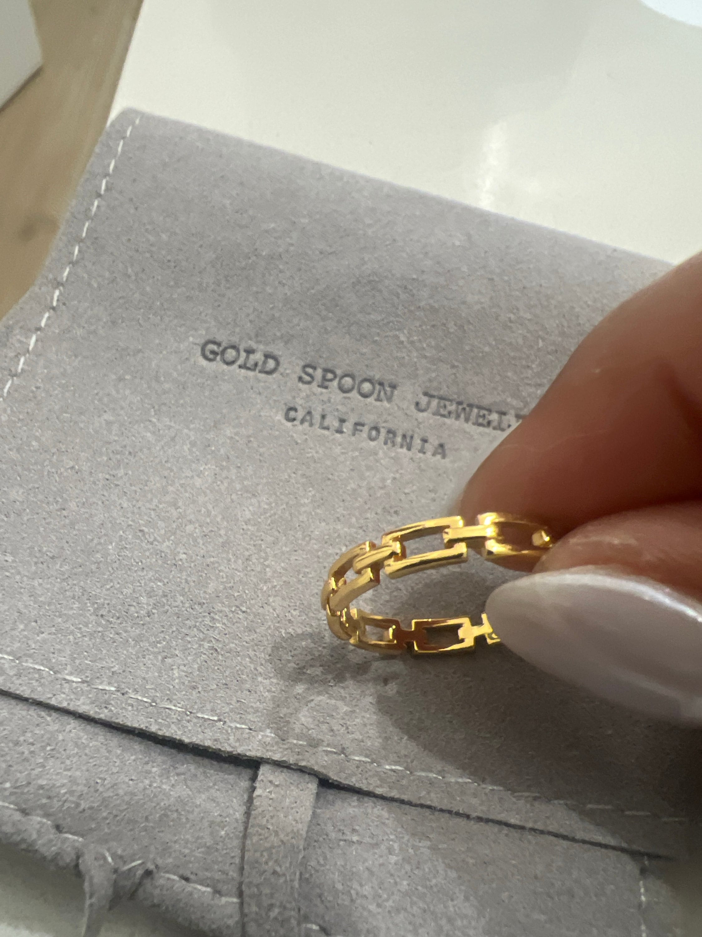 Chain Ring - Chain Link Ring - Statement Ring - Dainty Ring - Minimalist Ring - Stacking Ring - Delicate Ring - Gold Ring - SUTTON RING