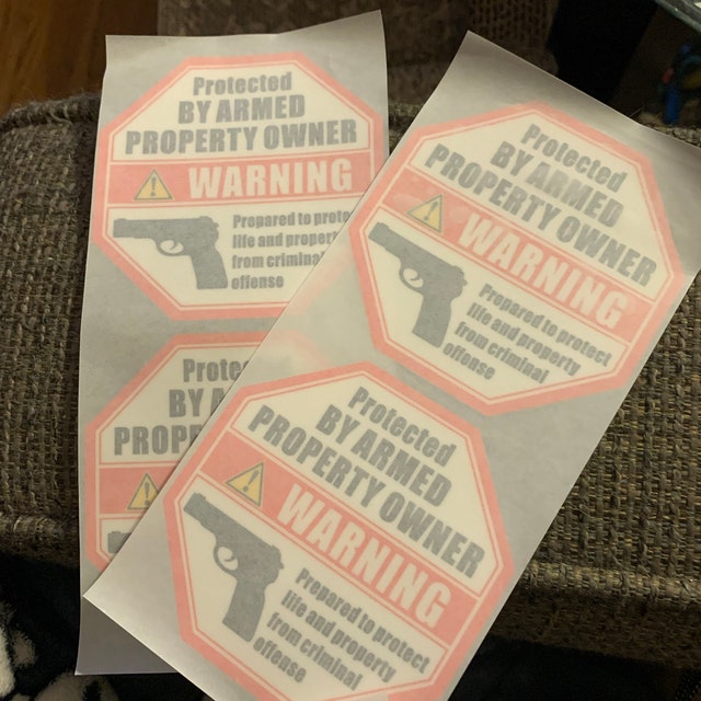 4 Styles Armed Owner Warning Sign Sticker Window Decal 2nd Amendment...