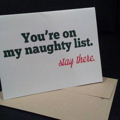 Naughty List Christmas Card / Funny Holiday Card / Christmas - Etsy