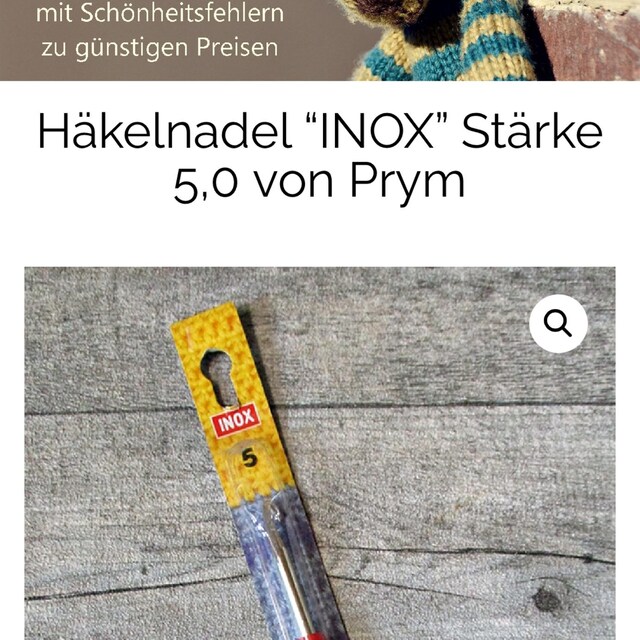 Prym Bamboo Knitting Needles US 15 (10mm) - 2 Count Single Point Natural