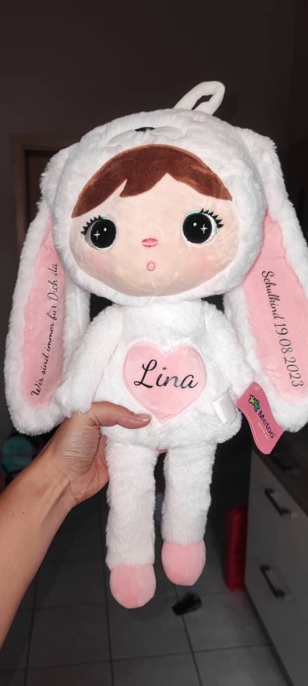 Personalisierbares XXL Kuscheltier Hase Metoo - 48 cm - mit Namen - Geschenk zur Geburt, Geburtstag und Taufe