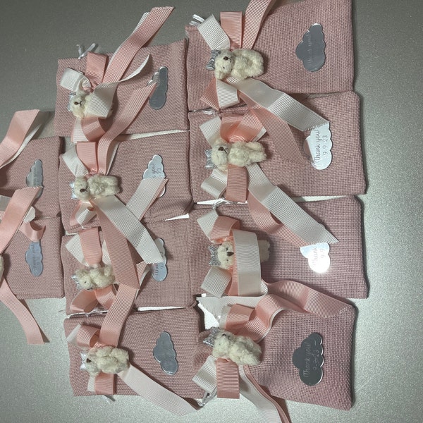 Teddy Bear Favor Bags, Baby Girl Shower Gift Bag, Bear Theme Party ...