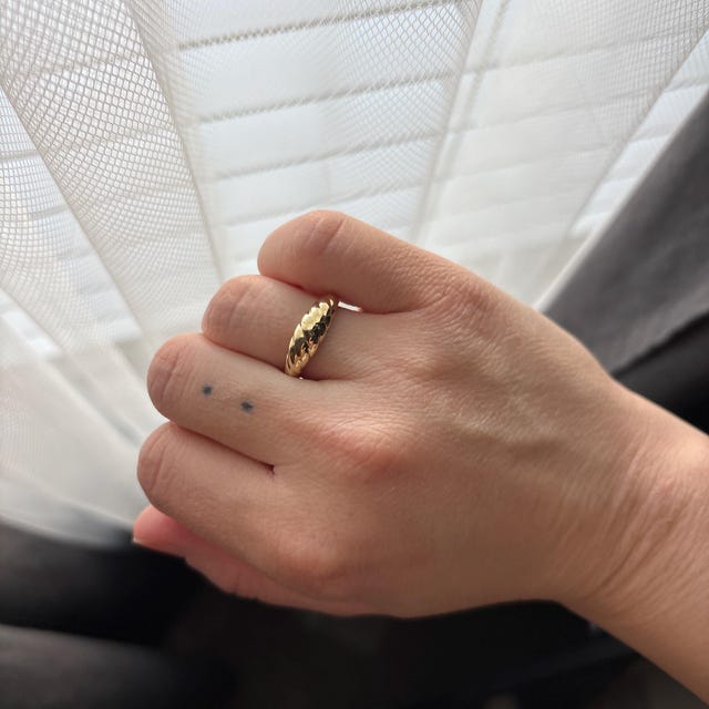 [LAZYDAWN] croissant ring 指輪 リング Twisted Dome Diamond Ring Gold Croissant Ring Twisted Domed