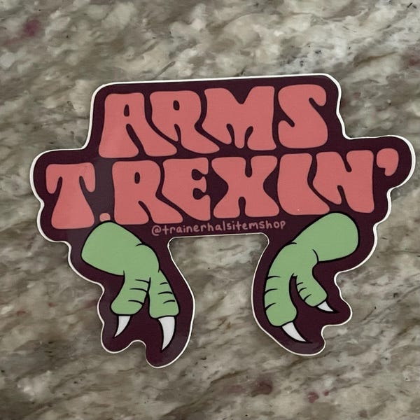 Arms T. Rexin Sticker Neurodivergent Autistic Pride Waterproof Vinyl Dinosaur T Rex Adhd Posture