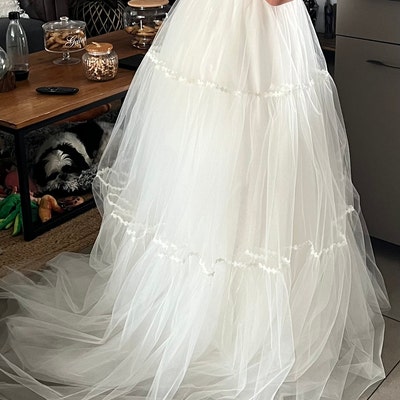 Keyhole Half Sleeve Lace A-line Satin Wedding Dress, Sash Bowknot