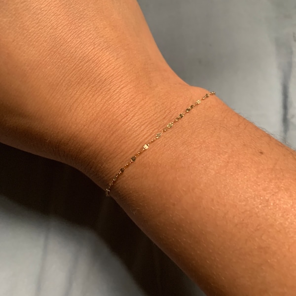 Sparkle Delicate 14K Gold Bracelet Gold Dainty Chain Bracelet Very — free download
