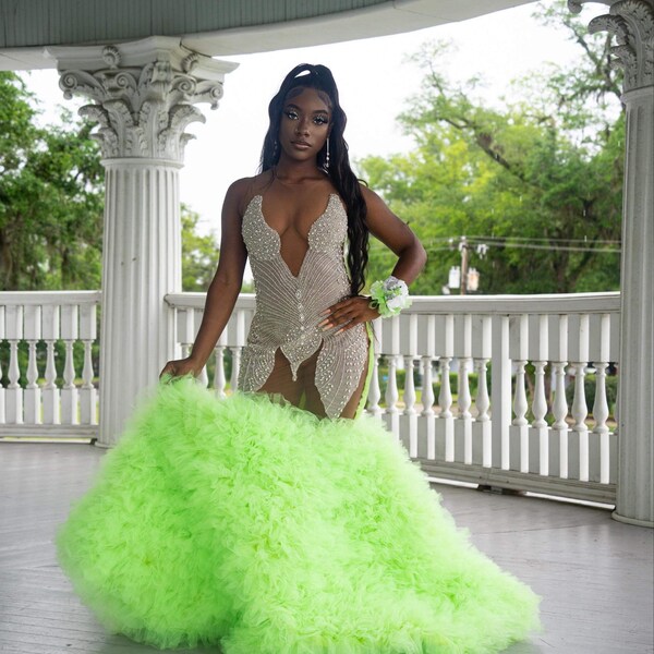 Exquisite Orange Sequins Beaded Straps Mermaid Long Prom Dresses VK24010717