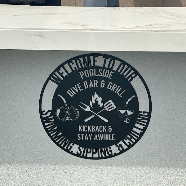 Personalized Metal Patio Sign: Custom Backyard Decor - Etsy