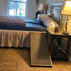 JOPAVO Adjustable Dog Ramp For Bed & Couch – 65". Foldable, 5 Heights, Non-Slip Carpet, Safety Rails