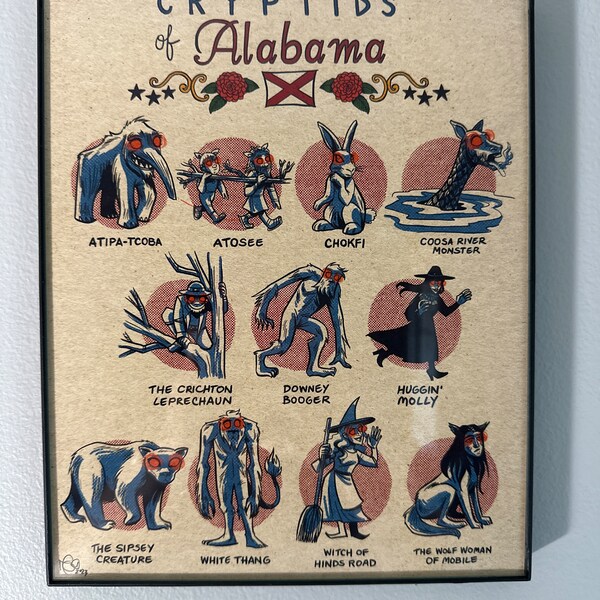 Famous Cryptids of Alabama Print - Etsy
