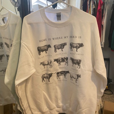 Black And Teal Cow Print Men's Sweatshirt