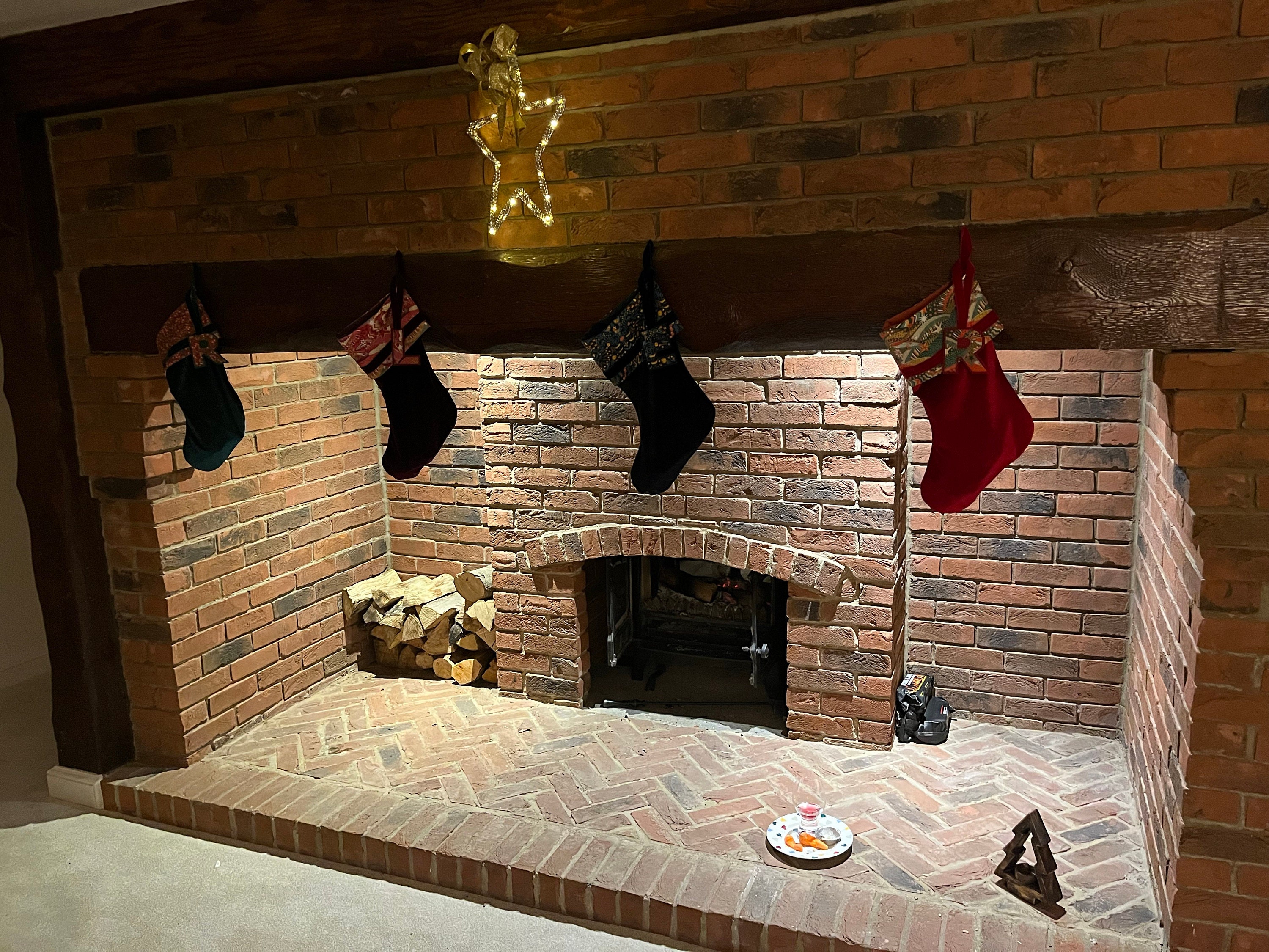 Liberty and velvet Christmas stocking with optional personalisation.