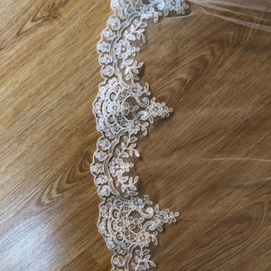 Ivory Embroidered Lace Tahlula