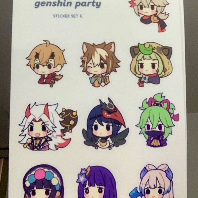 Genshin Party Chibis Vinyl Sticker Sheets 