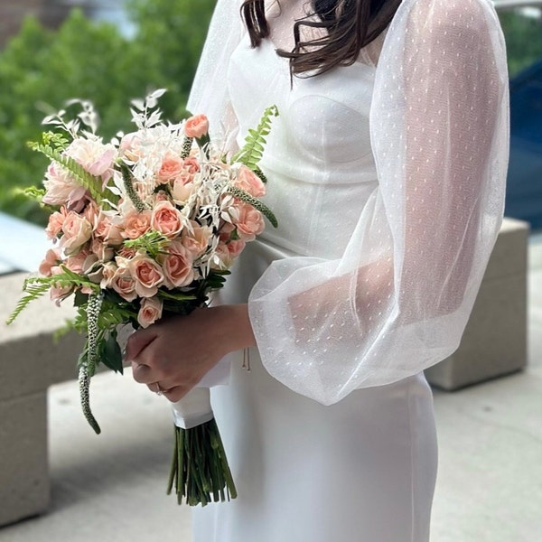 Long Sleeve Wedding Dress,modest Wedding Dress,simple Wedding Dress ...