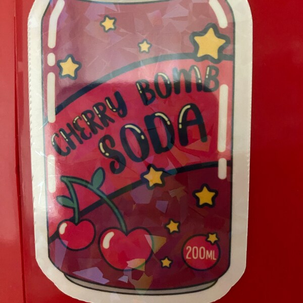 Kawaii Fruity Soda | Cute Holographic Water-resistant Stickers - Etsy