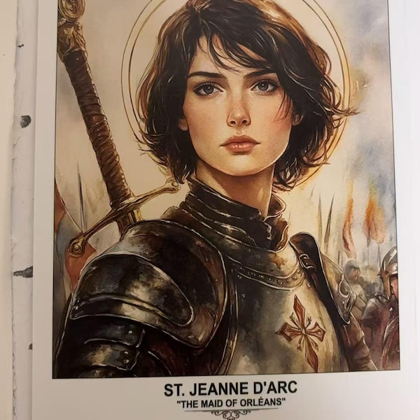 St. Jeanne D'arc, Sacred Art, Religious Wall Art for Families, Patron ...