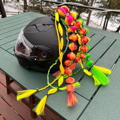 Biker Braids, Red Black, Rave Braid, Helmet Ponytail, Helmet Flair ...