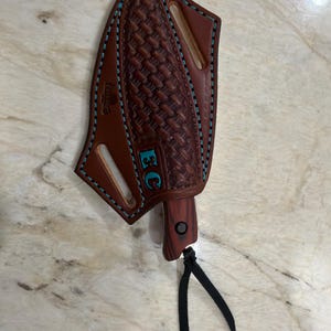 CUSTOM Leather Pancake Sheath With Knife - Crossdraw Holster