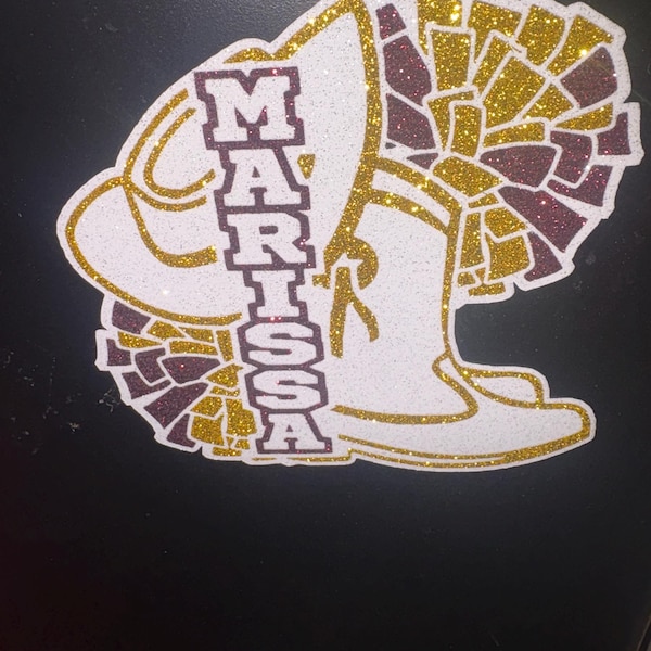 Custom Drill Team Stickers - Name Boot Hat & Pom-poms - Holographic ...