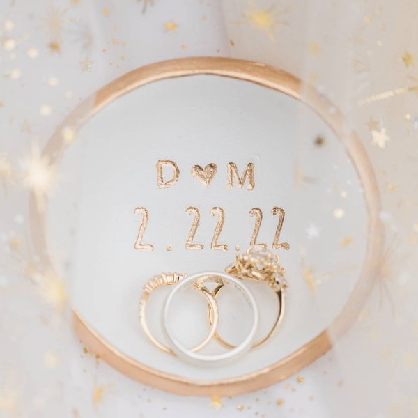 Personalized Jewelry Dish / Jewelry Dish Date and Initials / Wedding ...