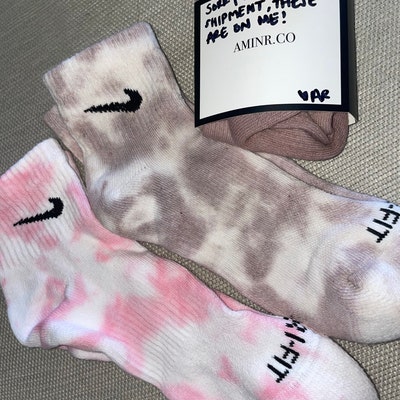 Nike Tie Dye Dri-fit Quarter Ankle Socks - Etsy