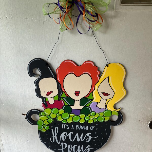 Hocus Pocus Cauldron- Unfinished Wood Laser Cutout, Door Hanger, Wreath ...
