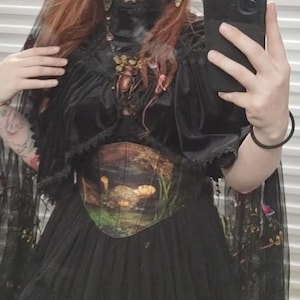 Elegant black bag purse, lace and satin, Victorian, Edwardian, gothic lolita style, Halloween, vampire