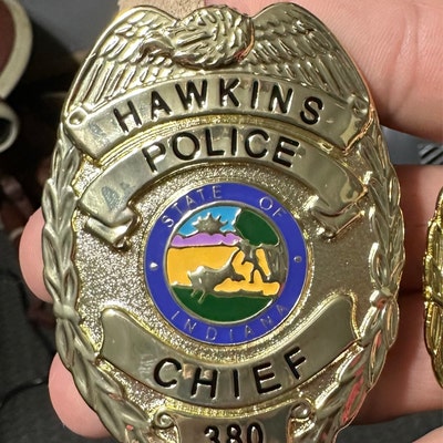 Chief Hopper Hawkins Police Badge and Name Tag Prop Replica From ...