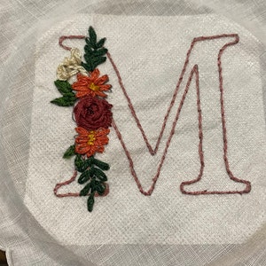 完全なアルファベット刺繍、花の付いた pdf パターン文字刺繍