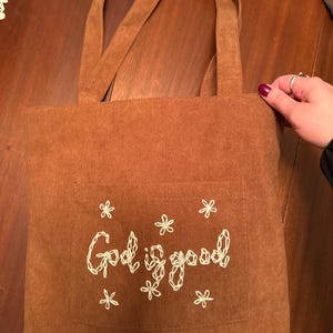 Embroidered Bible Bag Tote Bag Christian Gift For Women Back To School Book Bag For Girl Baptism Gift For Sister Birthday Gift Ideas For Mom