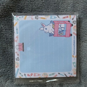 Artist Rabbit Memo Pad Rabbit Stationery Bunny Stationery - Etsy