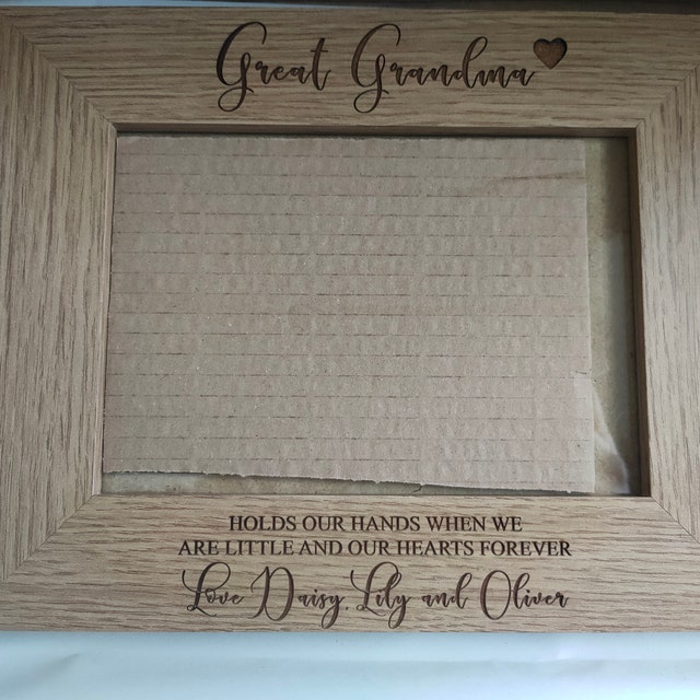 Personalised Great Grandma Wooden Photo Frame Gift - Etsy
