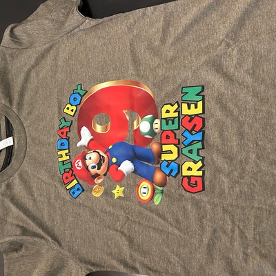 Super Mario Birthday Shirt Custom Super Mario Shirt Mario - Etsy