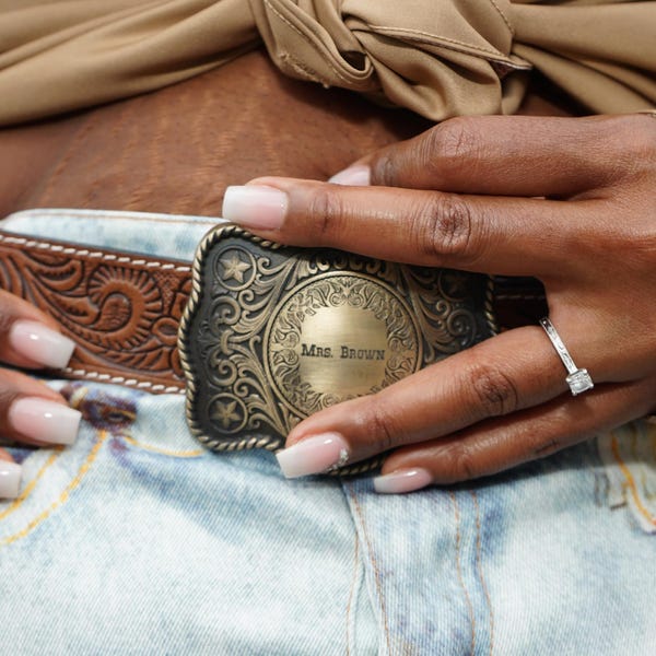 Custom Western Belt Buckle Personalized Mens Buckle Monogram Belt ...