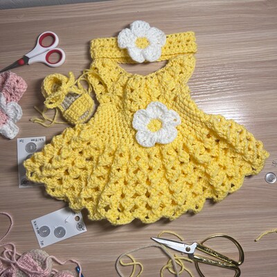 Crochet Baby Dress Pattern Almost Free Crochet Pattern 0-3 - Etsy